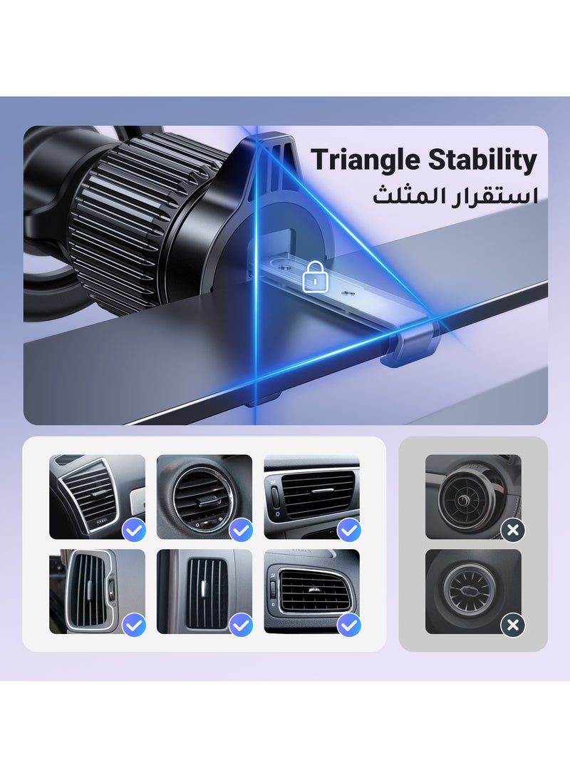 Ugreen - MagSafe Car Mount【20*N52 Magnet】Magnetic Phone Holder for Car, Air Vent Friendly Hook, Strong Magnet, One-hand Operation, 360° Rotate, for Galaxy S24 Ultra/iPhone 15 Pro Max/MagSafe Case Black - Image 1