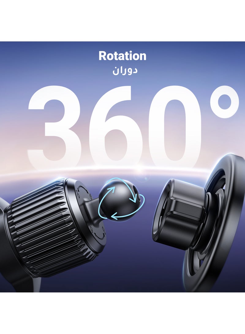 Ugreen - MagSafe Car Mount【20*N52 Magnet】Magnetic Phone Holder for Car, Air Vent Friendly Hook, Strong Magnet, One-hand Operation, 360° Rotate, for Galaxy S24 Ultra/iPhone 15 Pro Max/MagSafe Case Black - Image 1
