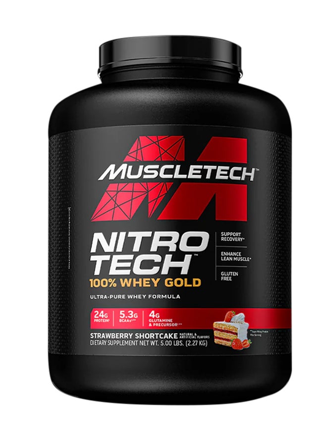 MuscleTech Nitro Tech Whey Gold, Strawberry Short Cake, 5 LB - Image 1