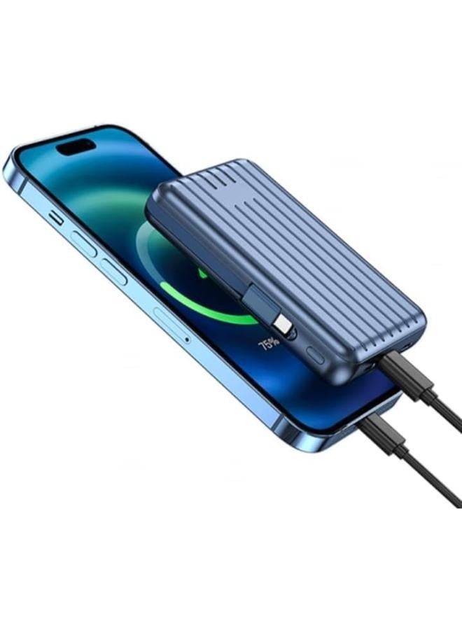 5000 mAh PP02 Trunk Series Magnatic Wireless Charging Power Bank 5000mAh, 22.5W supercharge, 15W wireless charging, Built-in-cable - Blue Blue - pnsku/N70097946V/45/_/1722655882/dec216ad-bb48-4f37-96e9-f9e48e3eec2d