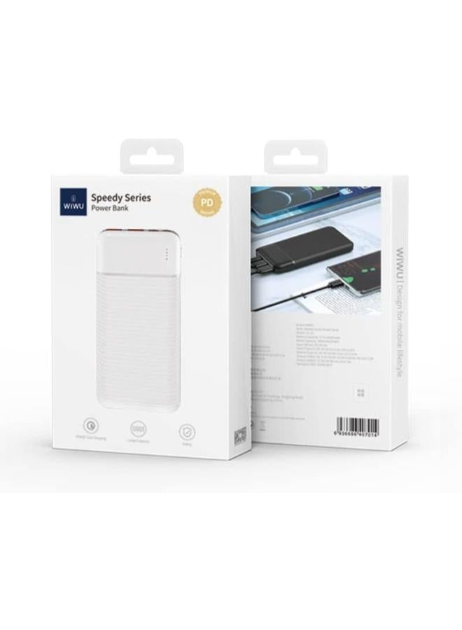 10000 mAh Speedy Series Power Bank 10000mAh PD & QC fast charging, Large capacity, Safety protection, In Micro & Type-C, Out Type-C & 2USB - White White - pnsku/N70097948V/45/_/1722655898/6ef91700-4e22-42ff-9251-b69524045194