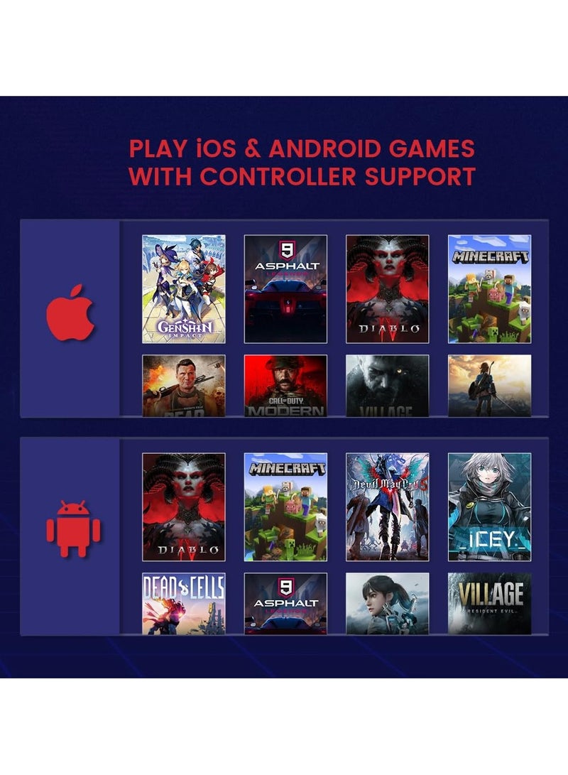 جيم سير - وحدة تحكم الألعاب المحمولة X2s Type-C لسلسلة iPhone 15 (USB-C)/هواتف Android، وحدة تحكم الهاتف مع عصي Hall Effect، ومشغل Hall Effect، ووظيفة Turbo - Image 1