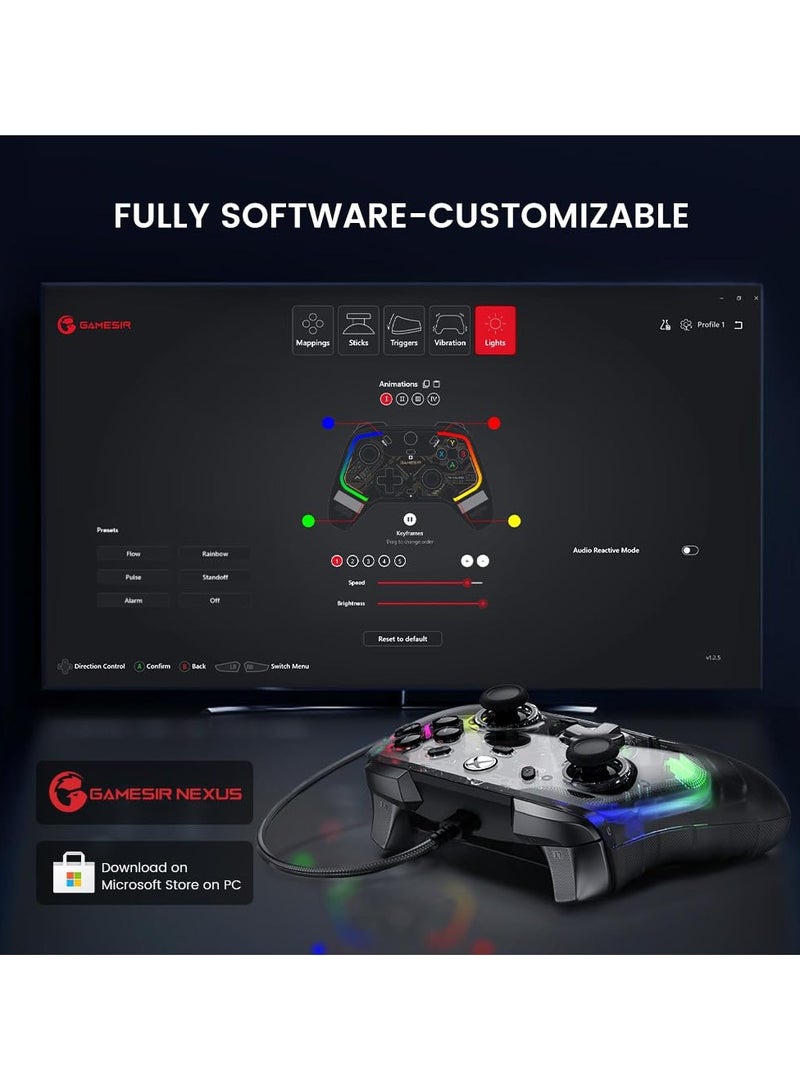 GameSir - K1 Kaleid Wired Controller for Xbox Series X|S, Xbox One,Windows 10/11 & Steam, Plug and Play Gaming Gamepad, Transparent Video Game Controller with Hall Effect Joysticks/Hall Trigger - Image 1