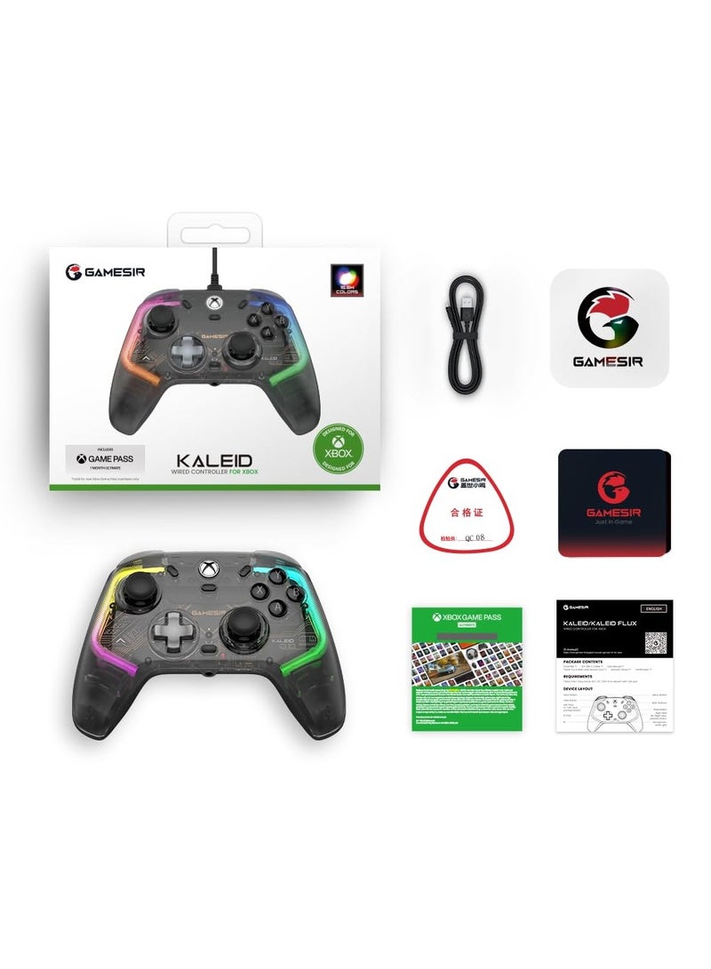 GameSir - K1 Kaleid Wired Controller for Xbox Series X|S, Xbox One,Windows 10/11 & Steam, Plug and Play Gaming Gamepad, Transparent Video Game Controller with Hall Effect Joysticks/Hall Trigger - Image 1