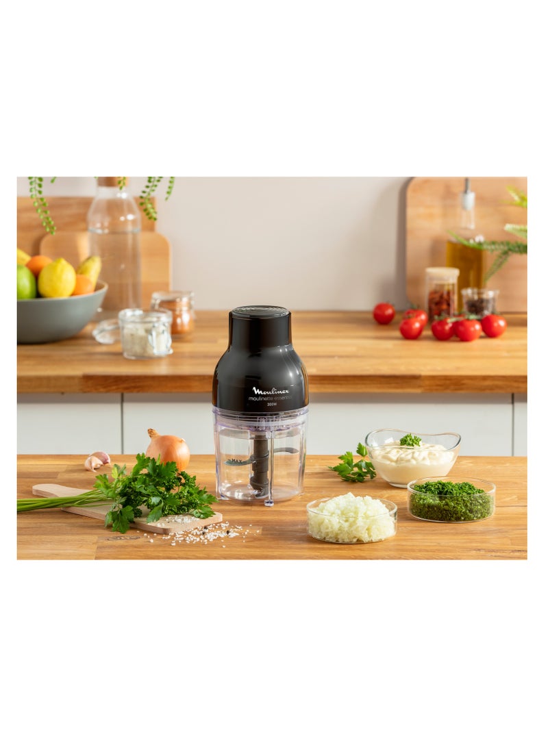 Moulinex - Multimoulinette Essential, 1 Speed, 4 S.S Blade, Additional Bowl 400ml 1.5 ml 300 W DJ520827 Black - Image 1