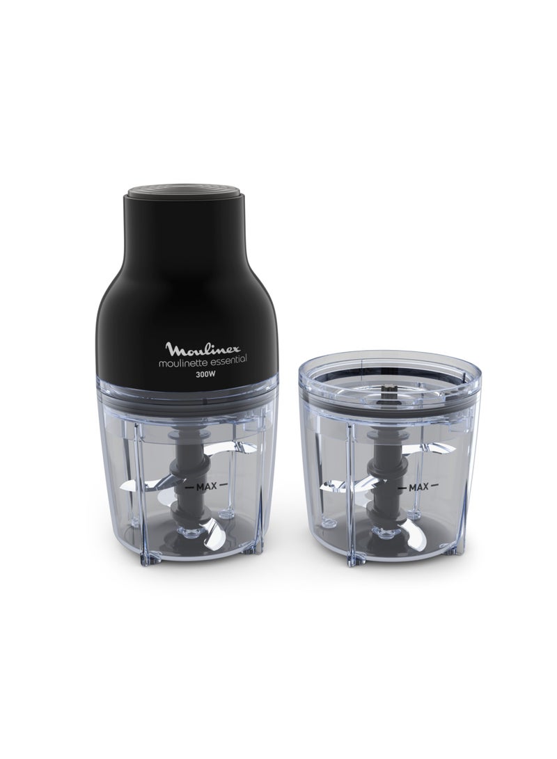 Moulinex - Multimoulinette Essential, 1 Speed, 4 S.S Blade, Additional Bowl 400ml 1.5 ml 300 W DJ520827 Black - Image 1