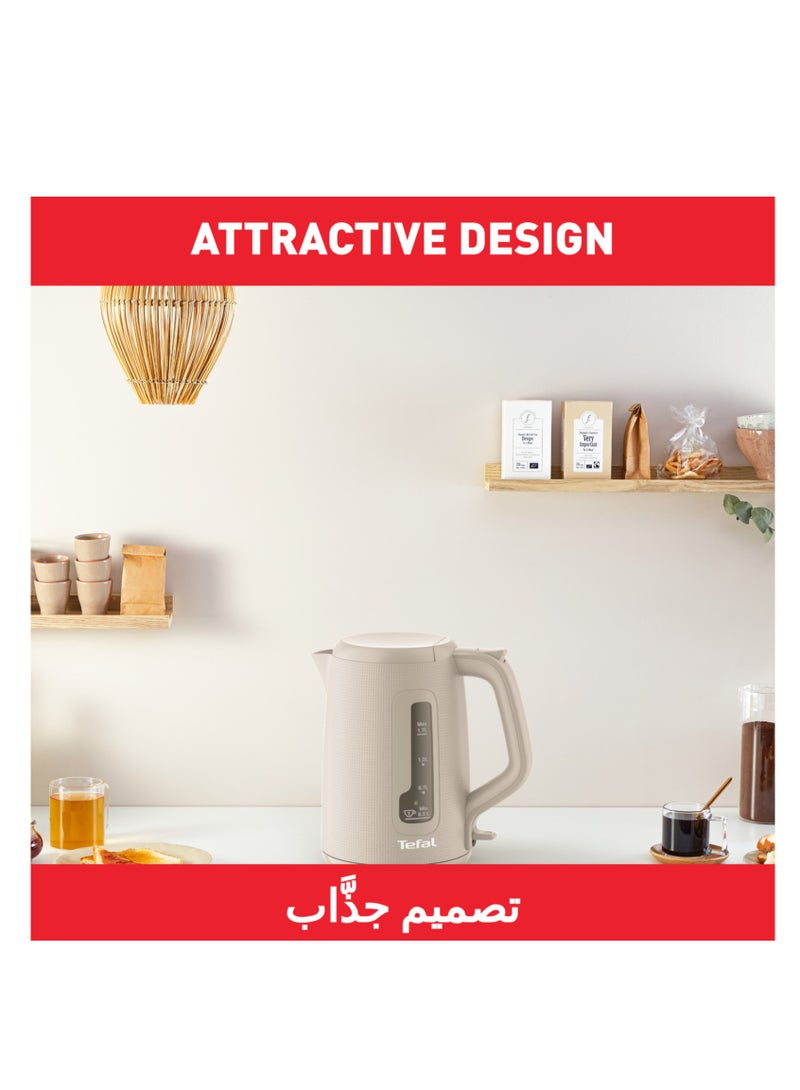 Tefal - 1.7 L Kettle |Modern Design|One-Cup Indicator|One-Handed Opening|Easy to Clean|Removable Anti-Scale Filter|360° Rotational Base|Auto-Off|15-Year Repairability|2 Years Warranty 1.7 L 1 W KO2M0B27 Grey - Image 1