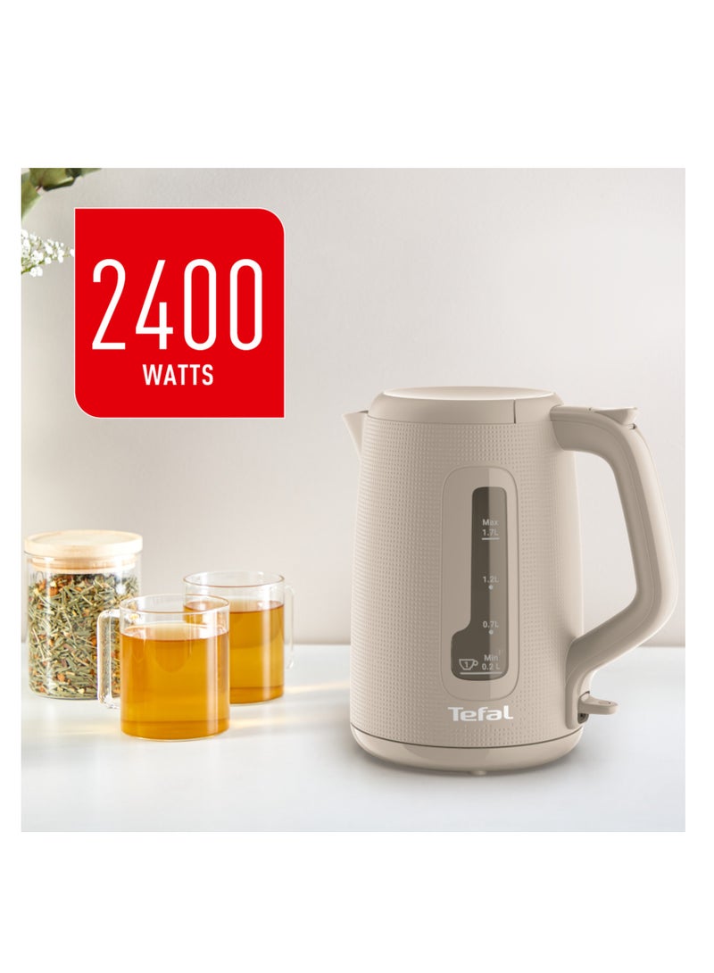 Tefal - 1.7 L Kettle |Modern Design|One-Cup Indicator|One-Handed Opening|Easy to Clean|Removable Anti-Scale Filter|360° Rotational Base|Auto-Off|15-Year Repairability|2 Years Warranty 1.7 L 1 W KO2M0B27 Grey - Image 1
