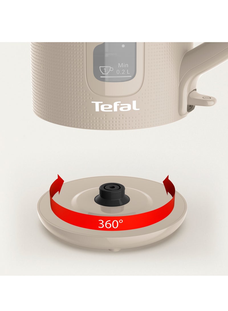 Tefal - 1.7 L Kettle |Modern Design|One-Cup Indicator|One-Handed Opening|Easy to Clean|Removable Anti-Scale Filter|360° Rotational Base|Auto-Off|15-Year Repairability|2 Years Warranty 1.7 L 1 W KO2M0B27 Grey - Image 1