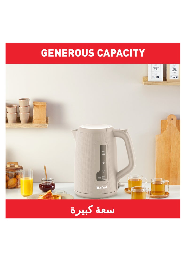 Tefal - 1.7 L Kettle |Modern Design|One-Cup Indicator|One-Handed Opening|Easy to Clean|Removable Anti-Scale Filter|360° Rotational Base|Auto-Off|15-Year Repairability|2 Years Warranty 1.7 L 1 W KO2M0B27 Grey - Image 1