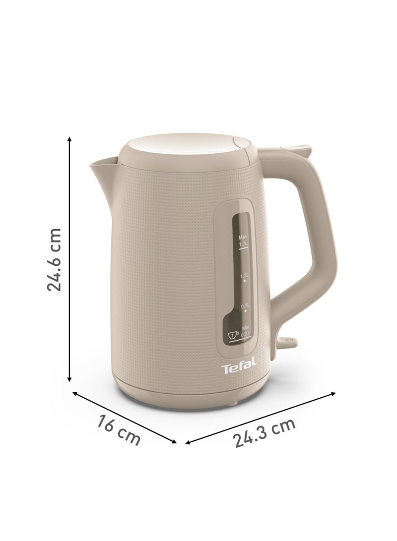 Tefal - 1.7 L Kettle |Modern Design|One-Cup Indicator|One-Handed Opening|Easy to Clean|Removable Anti-Scale Filter|360° Rotational Base|Auto-Off|15-Year Repairability|2 Years Warranty 1.7 L 1 W KO2M0B27 Grey - Image 1