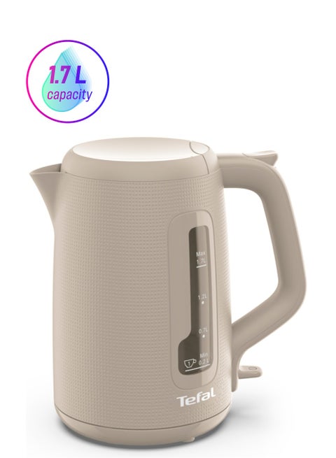 1.7 L Kettle |Modern Design|One-Cup Indicator|One-Handed Opening|Easy to Clean|Removable Anti-Scale Filter|360° Rotational Base|Auto-Off|15-Year Repairability|2 Years Warranty 1.7 L 1 W KO2M0B27 Grey
