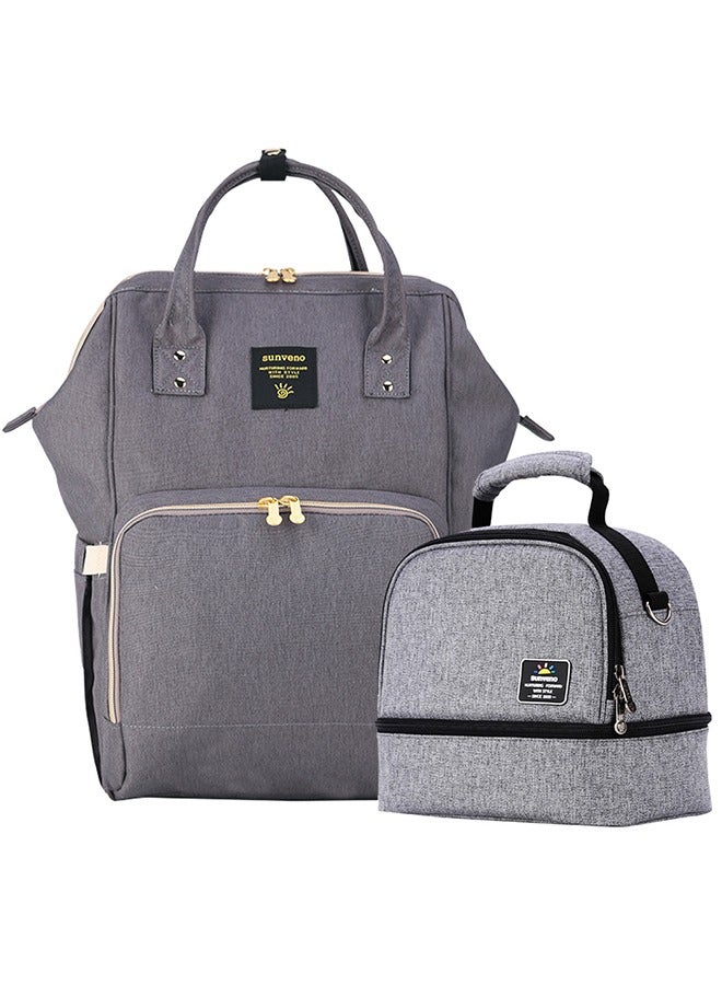 Sunveno - Mamma Diaper And Bottle Bag Set - Grey - Image 1