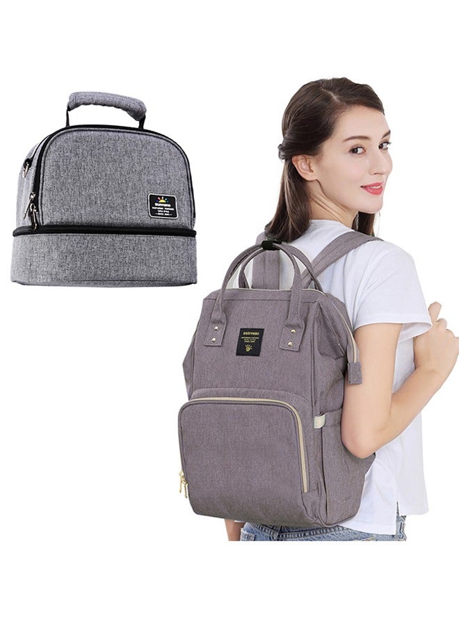 Sunveno - Mamma Diaper And Bottle Bag Set - Grey - Image 1