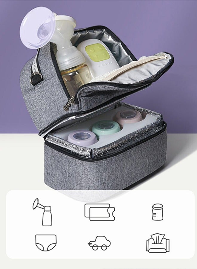 Sunveno - Mamma Diaper And Bottle Bag Set - Grey - Image 1