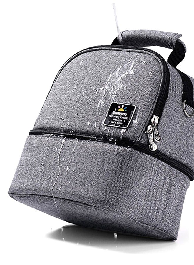 Sunveno - Mamma Diaper And Bottle Bag Set - Grey - Image 1