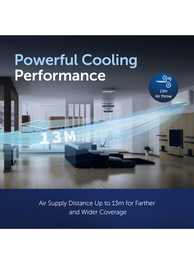 GREE 2.0 Ton Split Air Conditioner with Rotary Compressor PULAR-R24C3 | 3D Air Flow | WIFI | Turbo Mode | I-Feel Function | Gold Fin | FREE Installation And 5 Years Full Warranty + 5 Years Spare Parts PULAR-R24C3 White  - Image 2