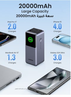 20000 mAh 20000mAh Power Bank Total 130W Output Laptop Portable Charger （72Wh） 2C1A iPhone Battery Pack With Smart Screen Display Compatible With Macbook Lenovo Dell Huawei iPad iPhone Samsung Xiaomi Steam Deck Grey - pnsku/N70098036V/45/_/1722665204/ce87a83c-a694-4c0c-84aa-14dc3441e48b