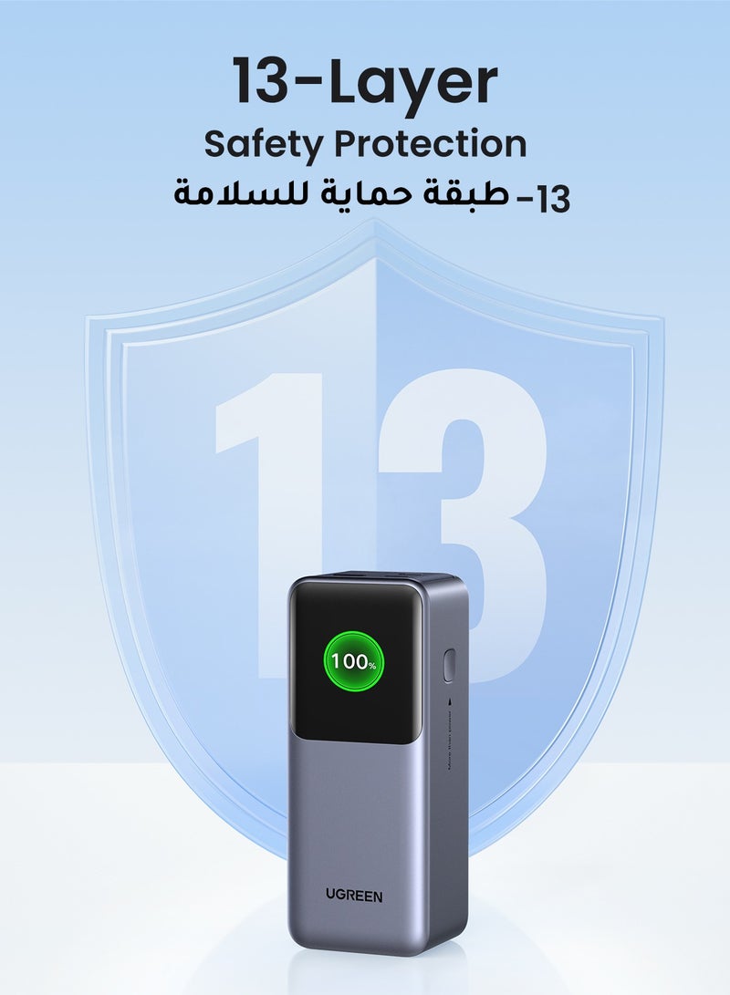بنك طاقة بسعة 20000 مللي أمبير في الساعة، إجمالي خرج 130 وات، شاحن محمول للكمبيوتر المحمول (72 وات في الساعة) 2C1A، حزمة بطارية iPhone مع شاشة عرض ذكية متوافقة مع Macbook Lenovo Dell Huawei iPad iPhone Samsung Xiaomi Steam Deck - pnsku/N70098036V/45/_/1722665204/e3956618-5e46-4c73-87f4-2d91808b0eca