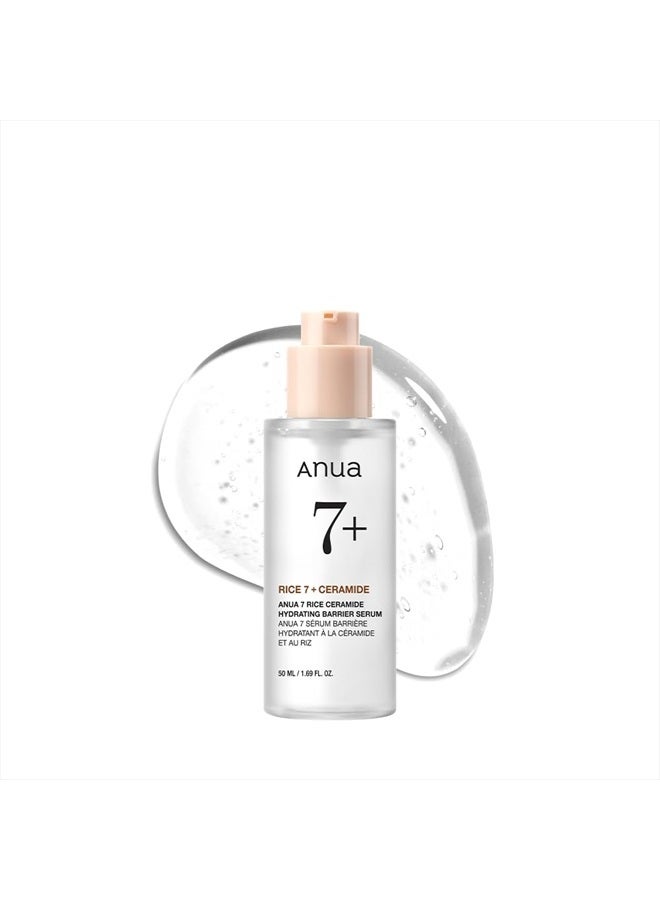 Anua - Rice Ceramide 7 Hydrating Barrier Serum, Brightening, Hydrating Serum for Face, Rice, Hyaluronic Acid, Niacinamide, Fragrance-free, Non Comodogenic, Glass Skin, Korean Skin Care 1.69 Fl Oz (Pack of 1)ml - Image 1