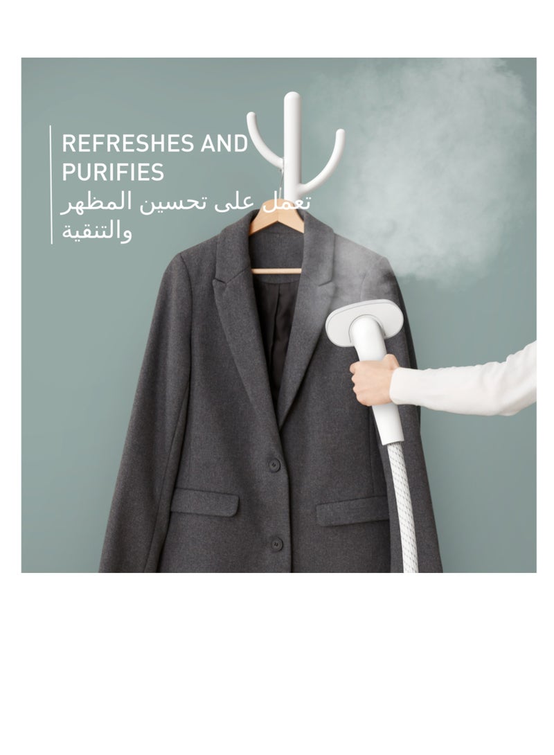 تيفال - مكواة بخار الملابس | مكواة بخار الملابس من أوريجين هوم | بسيطة لتعليق ملابسك أيضًا | وقت تسخين سريع يبلغ 45 ثانية | إخراج بخار مستمر يصل إلى 42 جرامًا في الدقيقة | ضمان لمدة عامين - Image 1