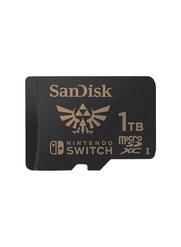 سانديسك بطاقة Nintendo MicroSDXC UHS-I لجهاز Nintendo Switch، إصدار Zelda، سرعة قراءة تصل إلى 100 ميجابايت/ثانية؛ سرعة كتابة تصل إلى 90 ميجابايت/ثانية - SDSQXAO-1T00-GN6ZN  - Image 1