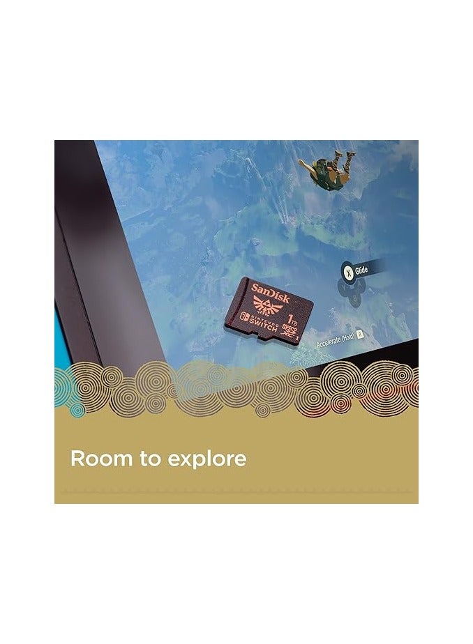 سانديسك بطاقة Nintendo MicroSDXC UHS-I لجهاز Nintendo Switch، إصدار Zelda، سرعة قراءة تصل إلى 100 ميجابايت/ثانية؛ سرعة كتابة تصل إلى 90 ميجابايت/ثانية - SDSQXAO-1T00-GN6ZN  - Image 3