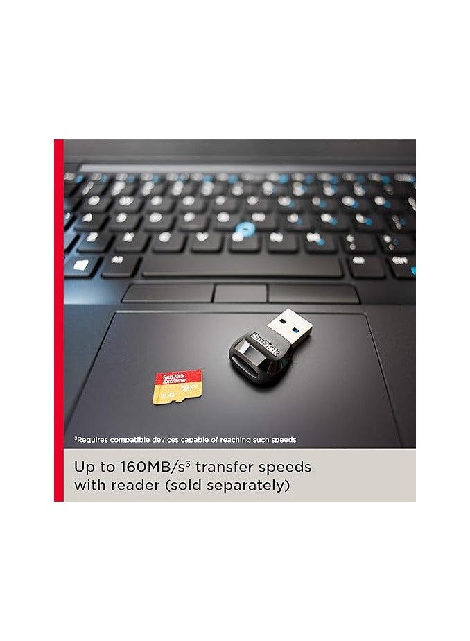 سانديسك بطاقة Extreme microSDXC، U3، C10، V30، UHS 1، 160MB/s R، 90MB/s W، A2، لتسجيل الفيديو بدقة 4K على الهواتف الذكية وكاميرات الحركة والطائرات بدون طيار - SDSQXA1-1T00-GN6MN  - Image 2