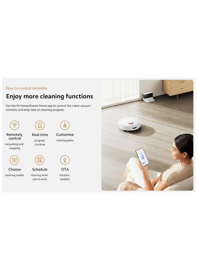 Robot Vacuum S20 | 3200mAh Nominal Battery Capacity | 5000Pa Suction Fan | 400ml Dustbin And 270ml Water Tankl | Supports Mi Home/Alexa/Google App | 270 ml 45 W BHR8629EU | BHR8645GB | BHR8647US | D106 White - pnsku/N70098159V/45/_/1722668523/a982a3bc-6e02-44ae-8f46-c6a38258fcd3