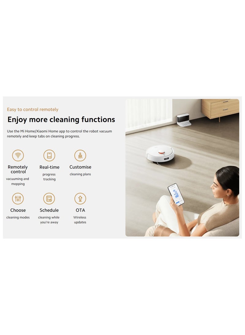 Xiaomi - Robot Vacuum S20 | 3200mAh Nominal Battery Capacity | 5000Pa Suction Fan | 400ml Dustbin And 270ml Water Tankl | Supports Mi Home/Alexa/Google App | 270 ml 45 W BHR8629EU | BHR8645GB | BHR8647US | D106 White - Image 1