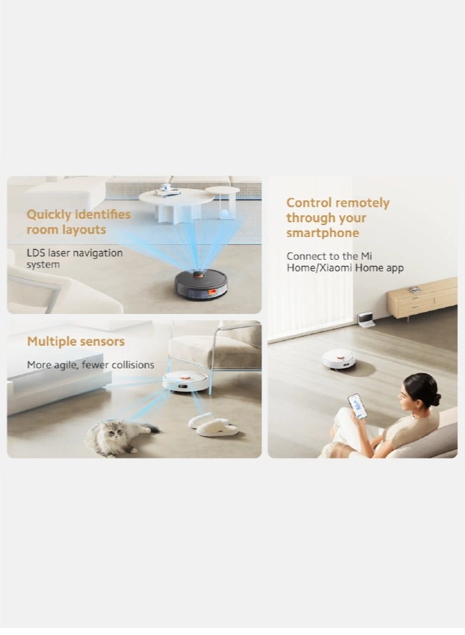 Robot Vacuum S20 | 3200mAh Nominal Battery Capacity | 5000Pa Suction Fan | 400ml Dustbin And 270ml Water Tankl | Supports Mi Home/Alexa/Google App | 270 ml 45 W BHR8629EU | BHR8645GB | BHR8647US | D106 White - pnsku/N70098159V/45/_/1722668533/631e9c9e-d800-4621-90d4-6a25a9f01a5a