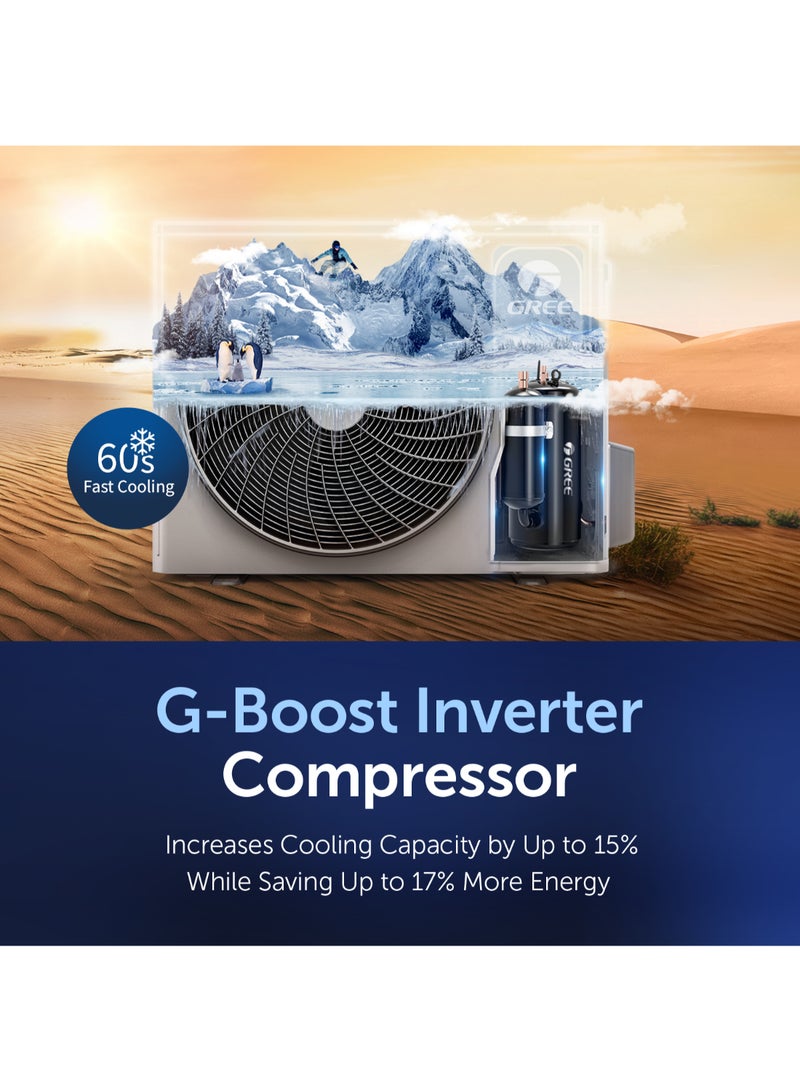 GREE - 2.0 Ton Split Air Conditioner iAiry32-24C3| G-Ai Energy Saving | G-Boost Inverter | Plasma Purification | Wi-Fi Smart Control | FREE Installation And 5 Years Full Warranty + 5 Years Spare Parts iAiry32-24C3 White - Image 1
