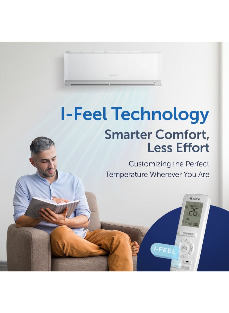 GREE - 2.5 Ton Split Air Conditioner with Piston Compressor Lomo-P32C3 | R410A | 3D Air Flow | Turbo Mode | I-Feel Function | Gold Fin | FREE Installation And 5 Years Full Warranty + 5 Years Spare Parts Lomo-P32C3 White - Image 1