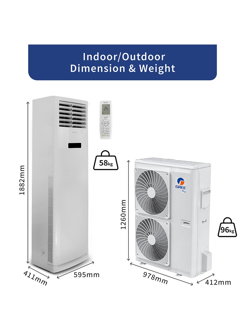 GREE - Free Standing Air Conditioner iFLOWIND-48C3 | 4.0 Ton | Inverter Compressor | R410A | Wi-Fi Smart Control | 3D Air Flow | Gold Fin | Child Lock | 1 Year Full Warranty + 5 Years Spare Parts iFLOWIND-48C3 White - Image 1