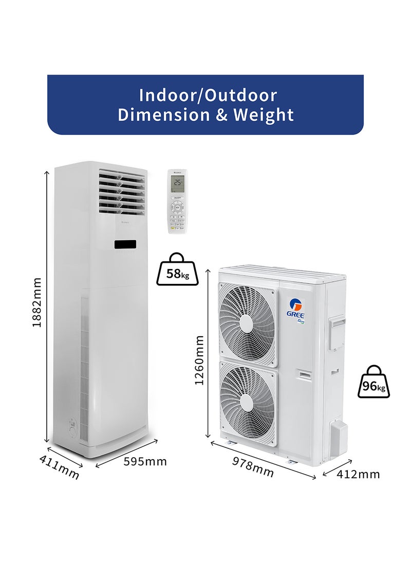 GREE - Free Standing Air Conditioner iFLOWIND-60C3 | 5.0 Ton | Inverter Compressor | R410A | Wi-Fi Smart Control | 3D Air Flow | Gold Fin | Child Lock | 1 Year Full Warranty + 5 Years Spare Parts iFLOWIND-60C3 White - Image 1