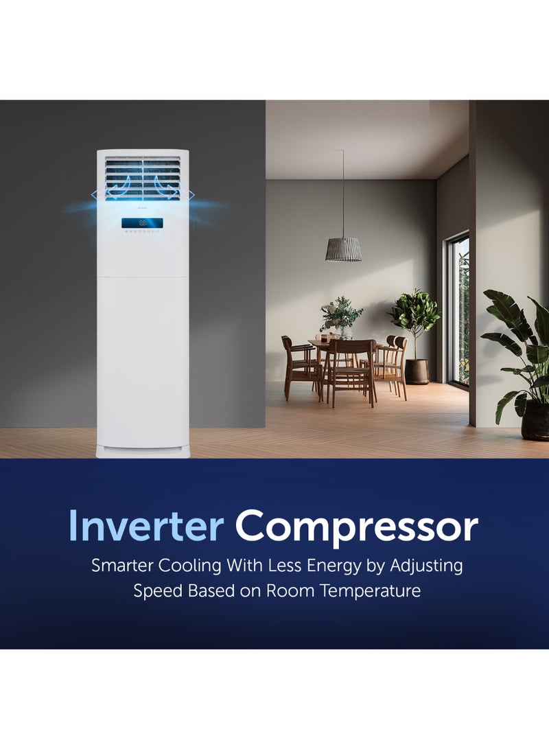 GREE - Free Standing Air Conditioner iFLOWIND-60C3 | 5.0 Ton | Inverter Compressor | R410A | Wi-Fi Smart Control | 3D Air Flow | Gold Fin | Child Lock | 1 Year Full Warranty + 5 Years Spare Parts iFLOWIND-60C3 White - Image 1