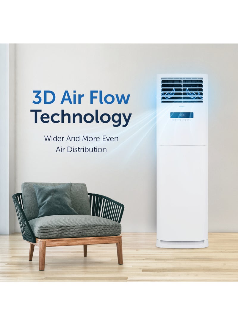 GREE - Free Standing Air Conditioner iFLOWIND-60C3 | 5.0 Ton | Inverter Compressor | R410A | Wi-Fi Smart Control | 3D Air Flow | Gold Fin | Child Lock | 1 Year Full Warranty + 5 Years Spare Parts iFLOWIND-60C3 White - Image 1