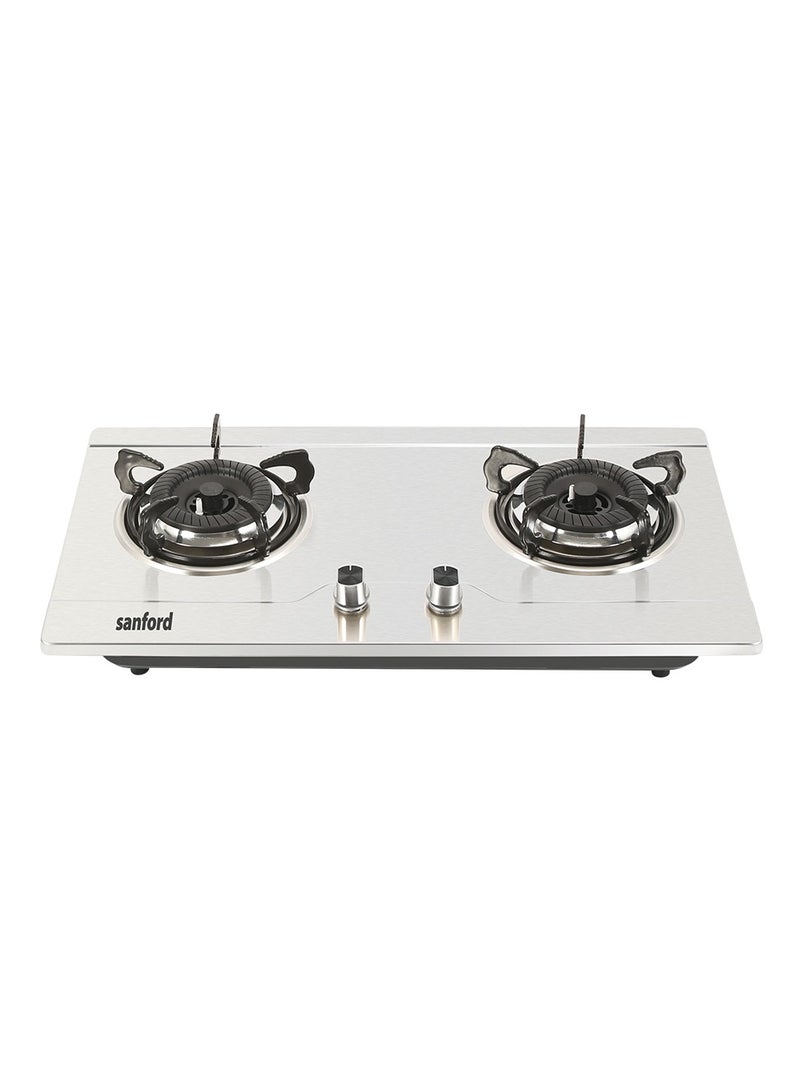 Sanford Stainless Steel Gas Stove 2 Burner, Heavy Cast Iron Burners, Low Gas Consumption SF5402GC Silver  - Image 1