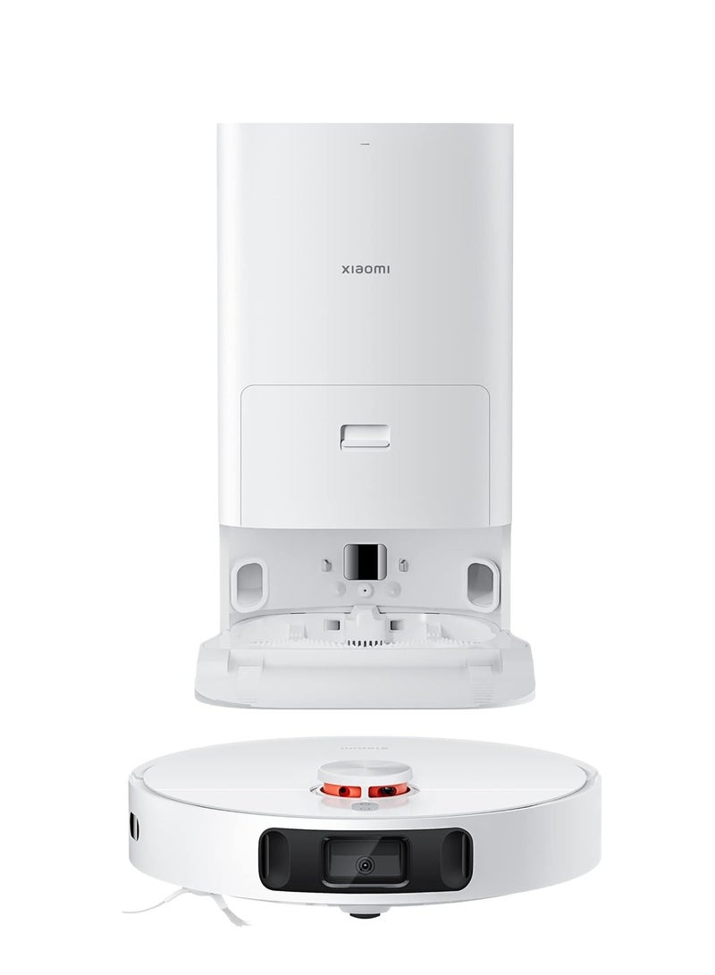 Xiaomi - Robot Vacuum With Smart All-in-One Cleaning Station Recognize Advanced Barriers AI 3D Powerful Suction 4000 Pascal High Speed Rotation 3 Water Volume Settings 2500 W X10 + White - Image 1