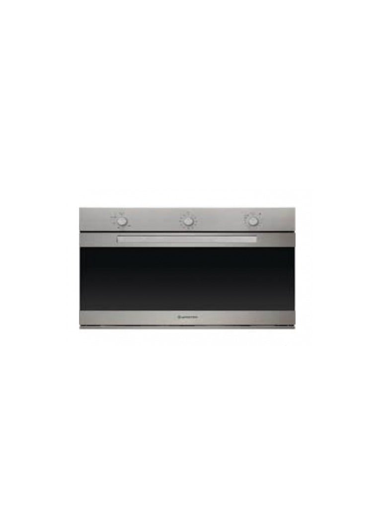 Ariston Built-In Gas Oven 93Cm Width Electric Grill 106 Liters Auto Ignition Interior Lighting Stainless Steel - GESM 55 IX A 30 Silver - Image 1