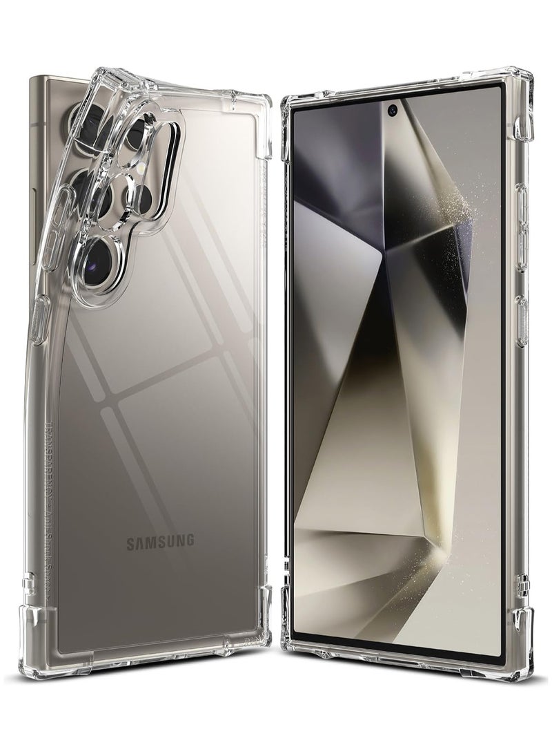Air Bumper [Cushioning On All Four Corners] Compatible With Samsung Galaxy S24 Ultra Case, Cover For Women, Men, Transparent Reinforced Bumper Case - Clear