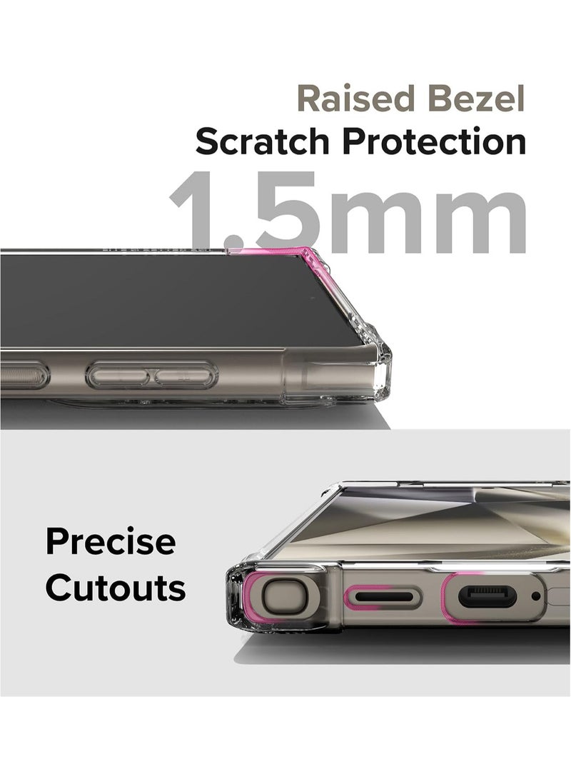 Air Bumper [Cushioning On All Four Corners] Compatible With Samsung Galaxy S24 Ultra Case, Cover For Women, Men, Transparent Reinforced Bumper Case - Clear