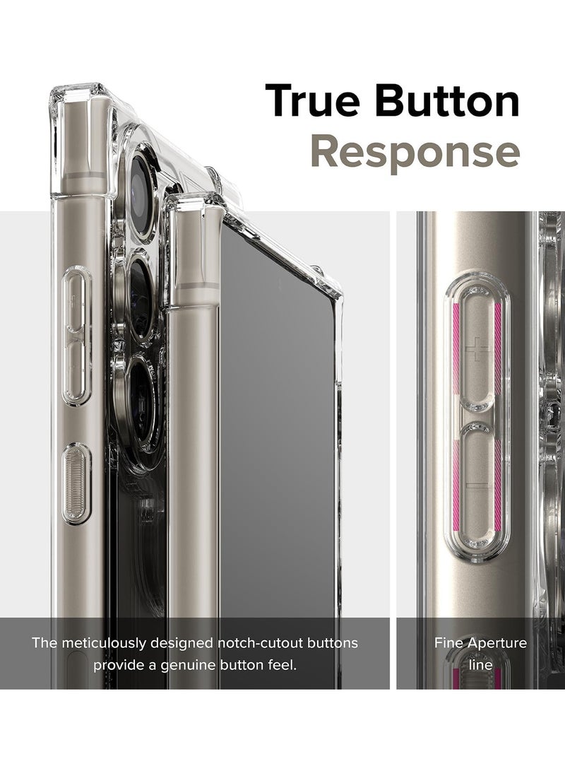 Air Bumper [Cushioning On All Four Corners] Compatible With Samsung Galaxy S24 Ultra Case, Cover For Women, Men, Transparent Reinforced Bumper Case - Clear