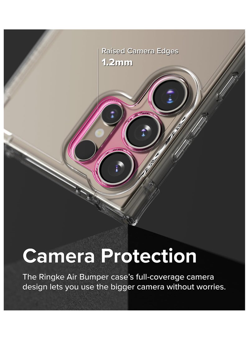 Air Bumper [Cushioning On All Four Corners] Compatible With Samsung Galaxy S24 Ultra Case, Cover For Women, Men, Transparent Reinforced Bumper Case - Clear