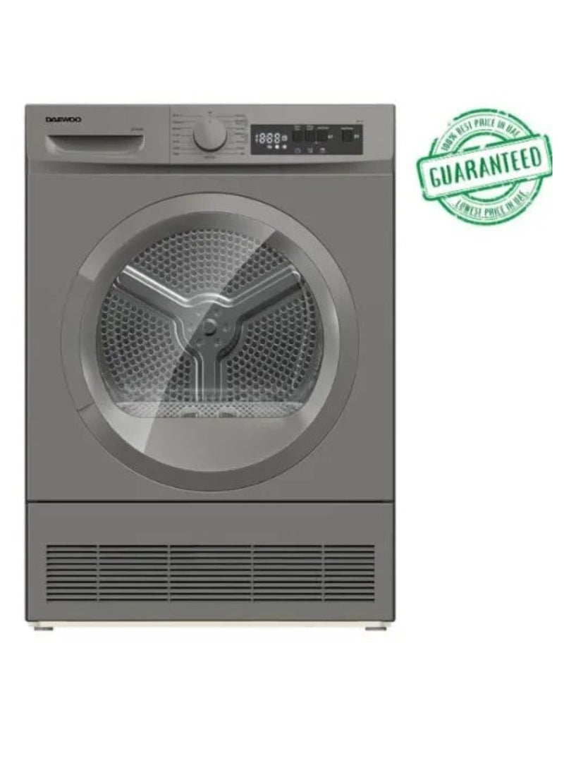 دايو 8 KG Condenser Tumble Dryer For Clothes | 1 Year Brand Warranty DW-DCD-8S15P Silver 