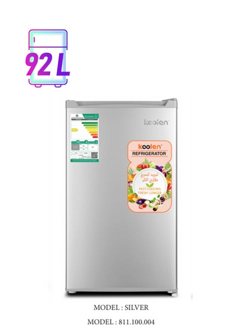 Single Door Refrigerator 3.2cu.ft 92L 811100004 Silver