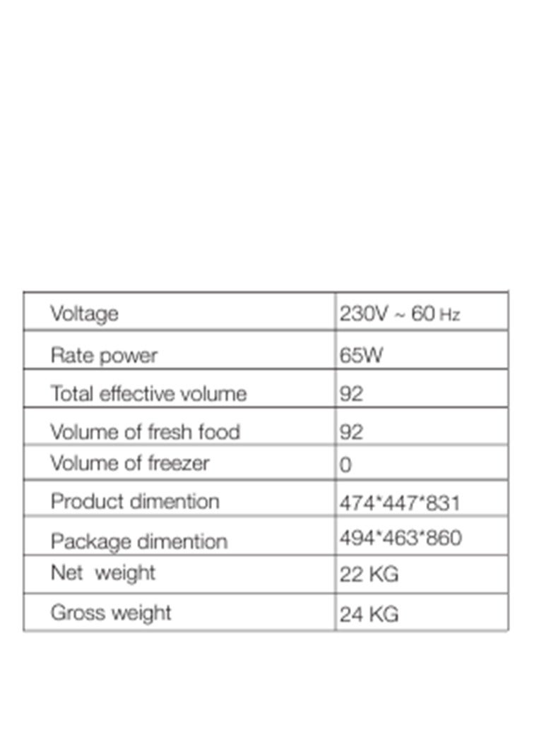 Single Door Refrigerator 3.2 Cu.ft 92L 811100005 Black