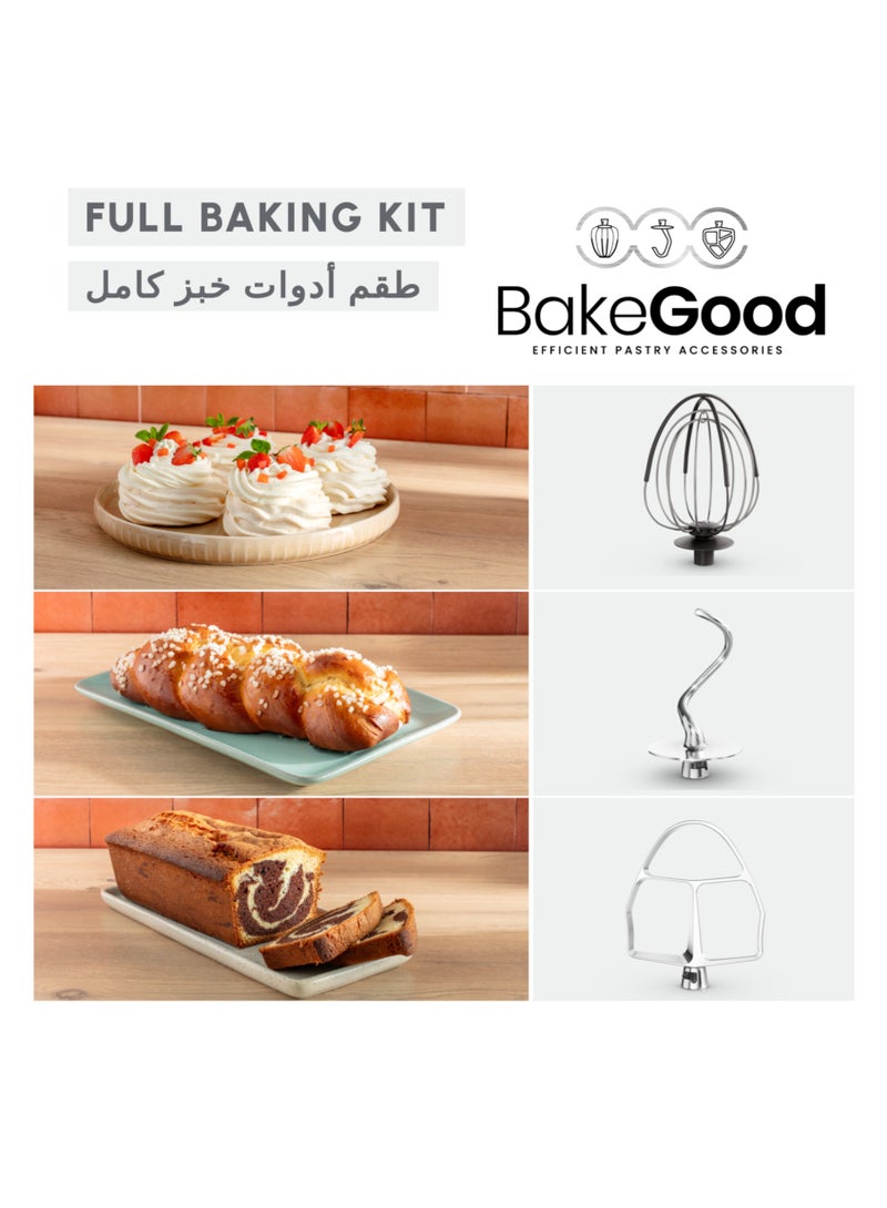 Moulinex Kitchen Machine | Bake Partner 4.6 L Stand Mixer | 1100 W | BakeGood Accessory Kit | Planetary Movement | Durable Performance | 2 Years Warranty | 1100 W QA521B27 White  - Image 4