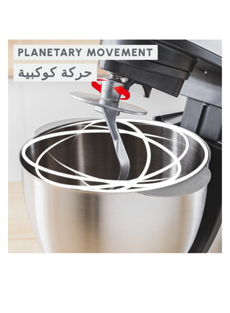 Moulinex - Kitchen Machine | Bake Partner 4.6 L Stand Mixer | 1100 W | BakeGood Accessory Kit | Planetary Movement | Durable Performance | 2 Years Warranty | 1100 W QA521B27 White - Image 1