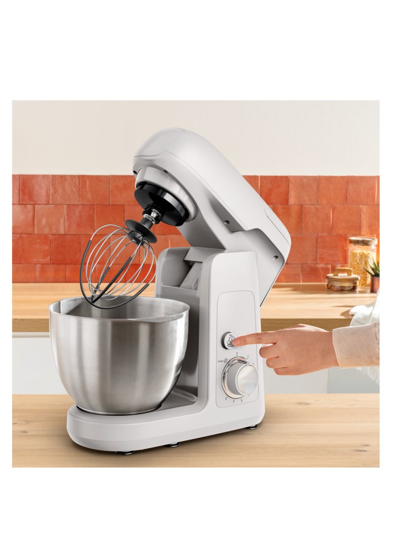 Moulinex - Kitchen Machine | Bake Partner 4.6 L Stand Mixer | 1100 W | BakeGood Accessory Kit | Planetary Movement | Durable Performance | 2 Years Warranty | 1100 W QA521B27 White - Image 1